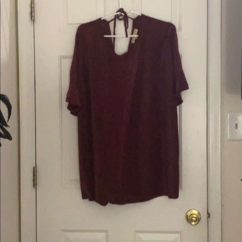 Burgundy sparkly blouse